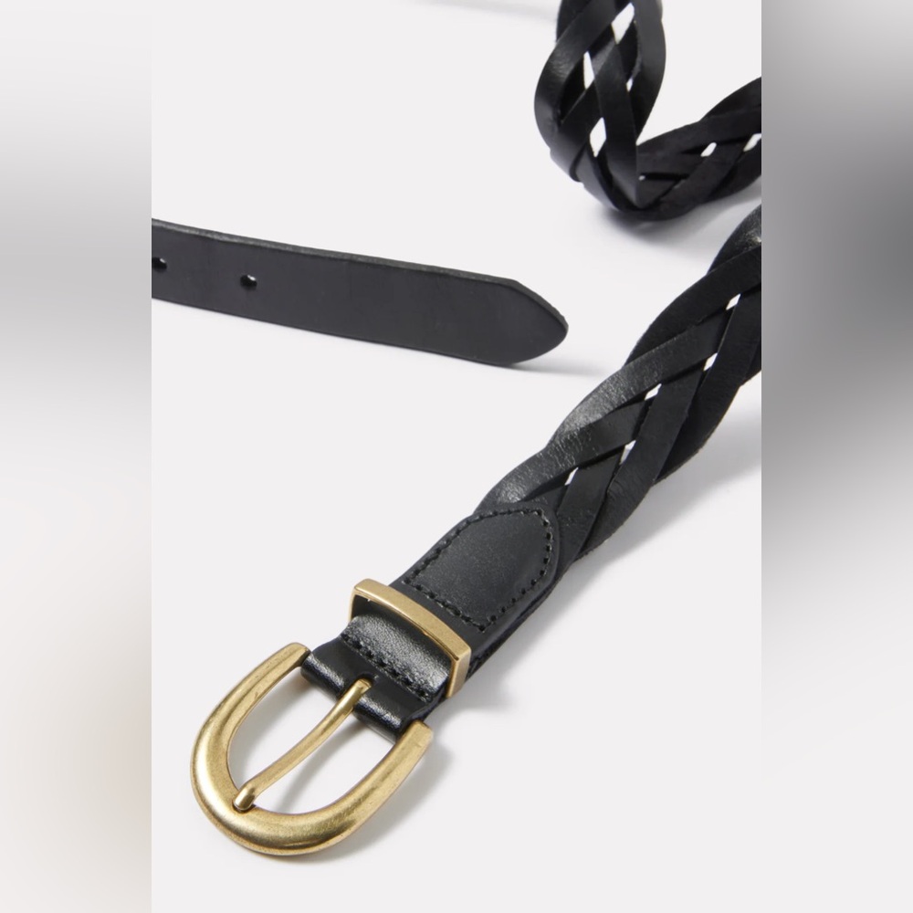 NWOT EVEREVE JESSA LEATHER BRAIDED BELT L/XL